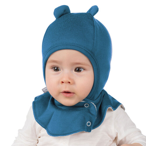 Schwarze Merino-Woll-Babymaske 