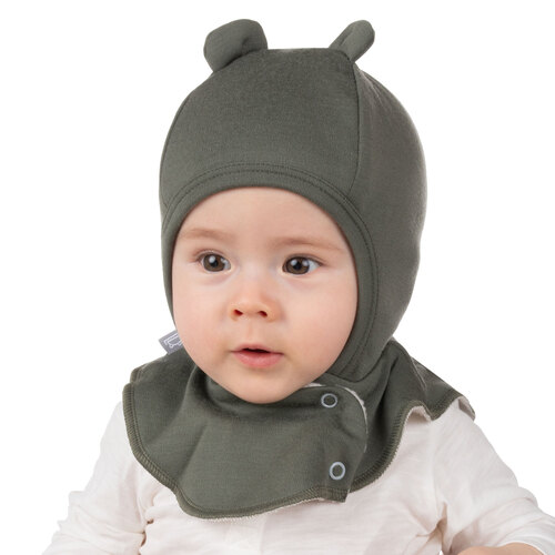 Schwarze Merino-Woll-Babymaske 