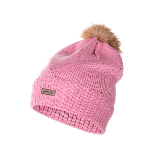 Warmer Hut mit echtem Pelzpompon 