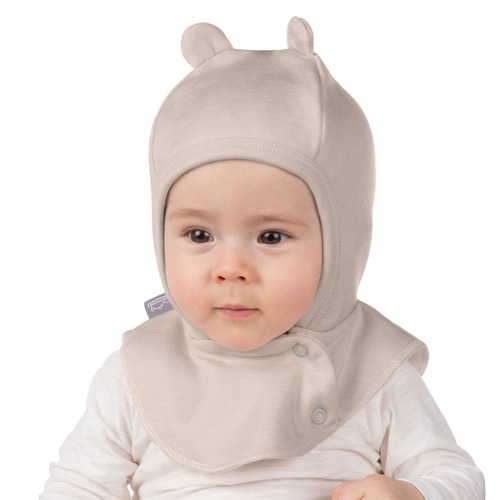 Schwarze Merino-Woll-Babymaske 