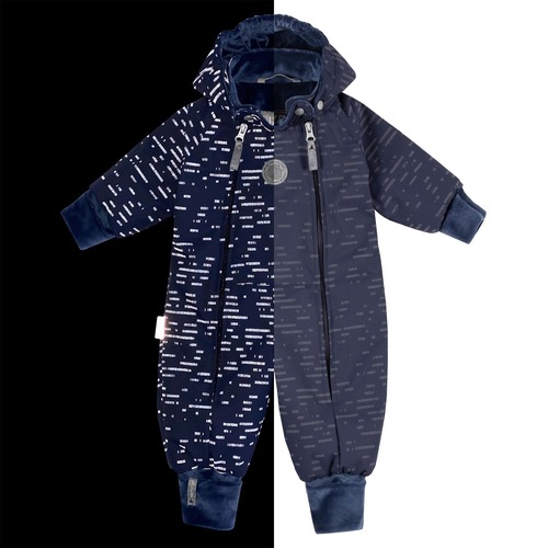 Tuta neonato in lana merino riflettente 