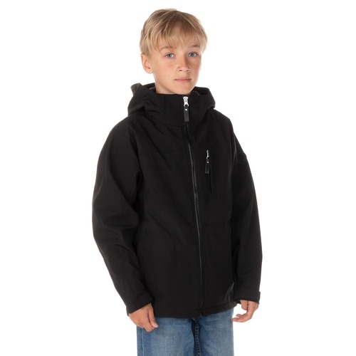 Giacca Softshell Nera Foderata in Merino 