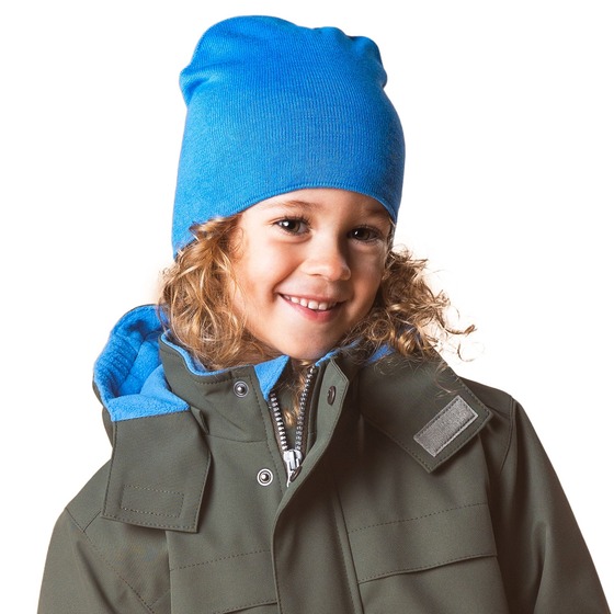 Berretto primaverile in cotone blu navy con barriera antivento 