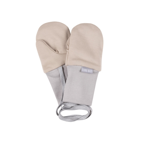 Dunkelgraue Baby-Fäustlinge aus Merinowolle mit Daumen 