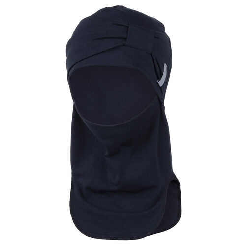 Pasamontañas de algodón azul oscuro con lazada 