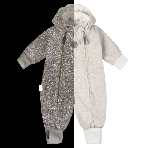 Tuta neonato in lana merino riflettente 