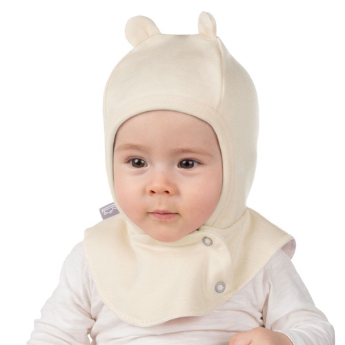Schwarze Merino-Woll-Babymaske 