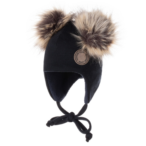 Schwarze Mütze aus Merinowolle 