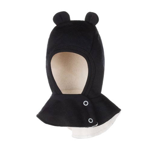 Schwarze Merino-Woll-Babymaske 