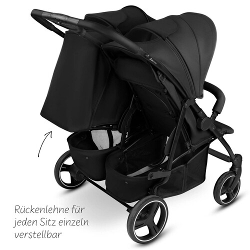Cochecito Doble ABC Design D Two Negro 