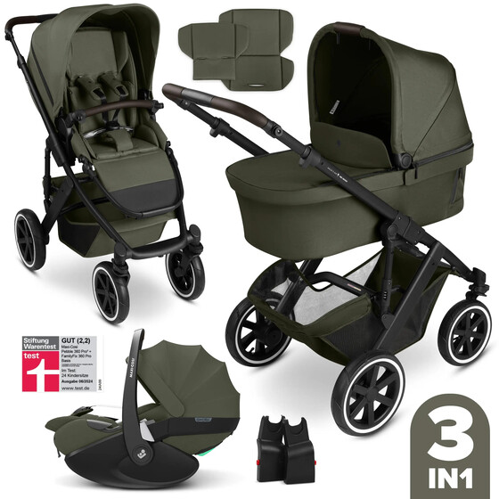 Passeggino 3 in 1 Salsa 5 Air con seggiolino auto Maxi-Cosi Pebble 360 Pro 2 — colore Avocado 