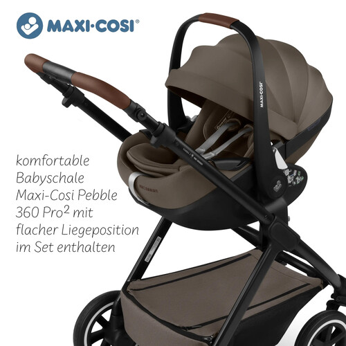 Passeggino 3 in 1 Salsa 5 Air con seggiolino auto Maxi-Cosi Pebble 360 Pro 2 — colore Avocado 