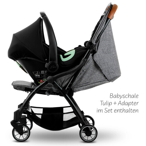 Passeggino 3in1 Stroller set Flash - Woven Graphite 