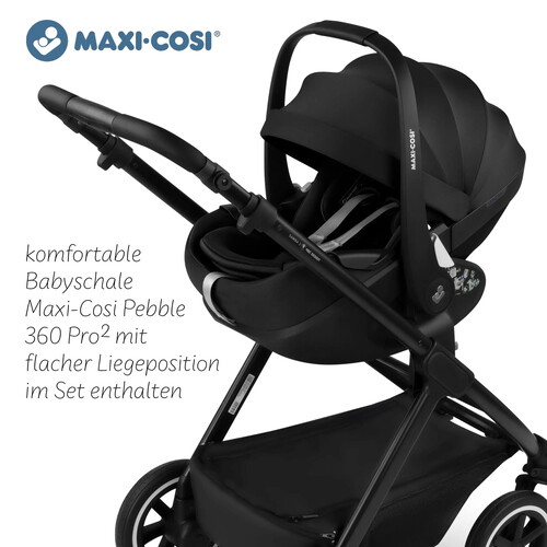 Коляска 3в1 Samba 2 з автокріслом Maxi-Cosi Pebble 360 Pro 2 — колір Вугільний Зображення