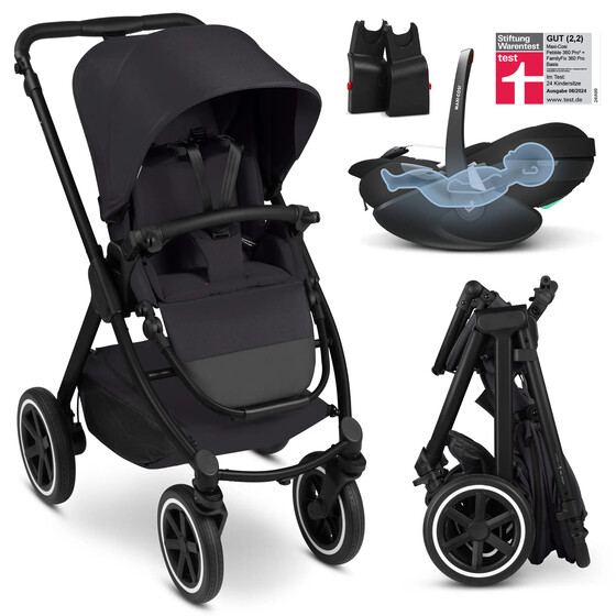 Ensemble de voyage Samba 2 avec siège auto pour nouveau-nés Maxi Cosi Pebble 360 Pro 2 — Coal 