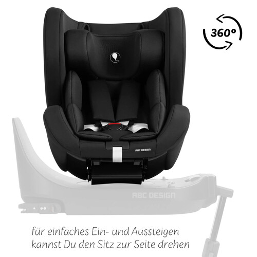 Siège auto pivotant Reboard Lily i-Size (de la naissance à 4 ans) — Noir 