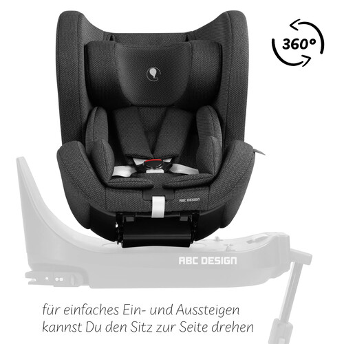 Siège auto pivotant Reboard Lily i-Size (de la naissance à 4 ans) — Noir 