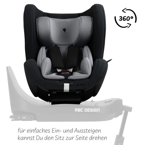 Siège auto pivotant Reboard Lily i-Size (de la naissance à 4 ans) — Noir 