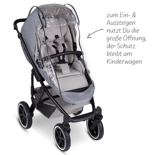 Parapioggia universale 4 Seasons per passeggino 2in1 con zip laterale 