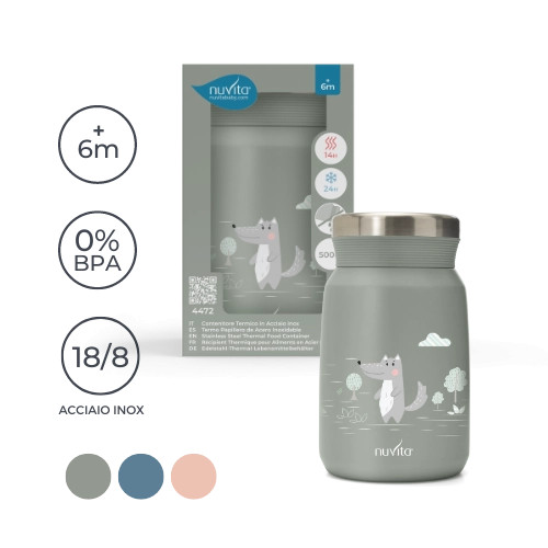 Boîte isotherme pour aliments en acier inoxydable 500 ml — 4471/4472, bleu 