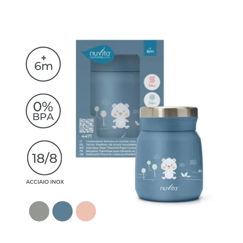 Boîte isotherme pour aliments en acier inoxydable 500 ml — 4471/4472, bleu 