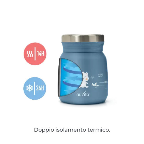 Boîte isotherme pour aliments en acier inoxydable 500 ml — 4471/4472, bleu 