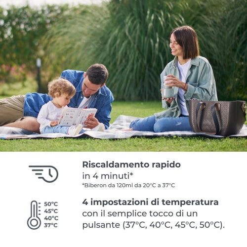 Scaldabiberon portatile Nuvita Warm’n’Go — con mantenimento della temperatura 
