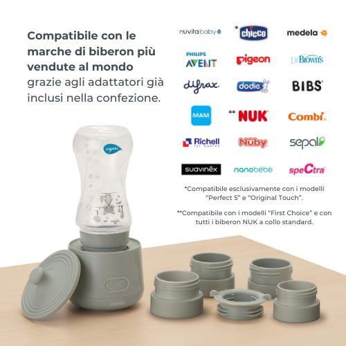 Scaldabiberon portatile Nuvita Warm’n’Go — con mantenimento della temperatura 