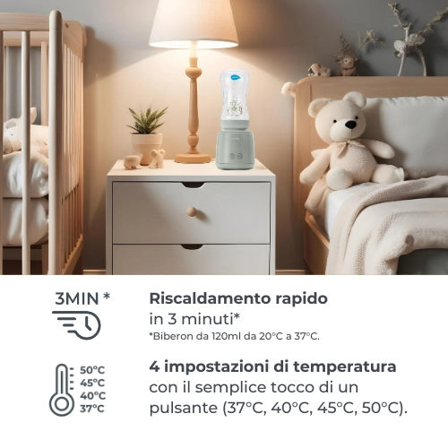 Scaldabiberon portatile Nuvita Warm’n’Mix — con funzione di miscelazione 