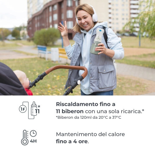 Scaldabiberon portatile Nuvita Warm’n’Mix — con funzione di miscelazione 