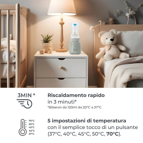 Scaldabiberon portatile Nuvita Mix70 — con funzione di miscelazione 