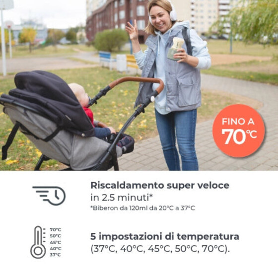 Scaldabiberon portatile Nuvita Warm70 — riscaldamento rapido  (hover)